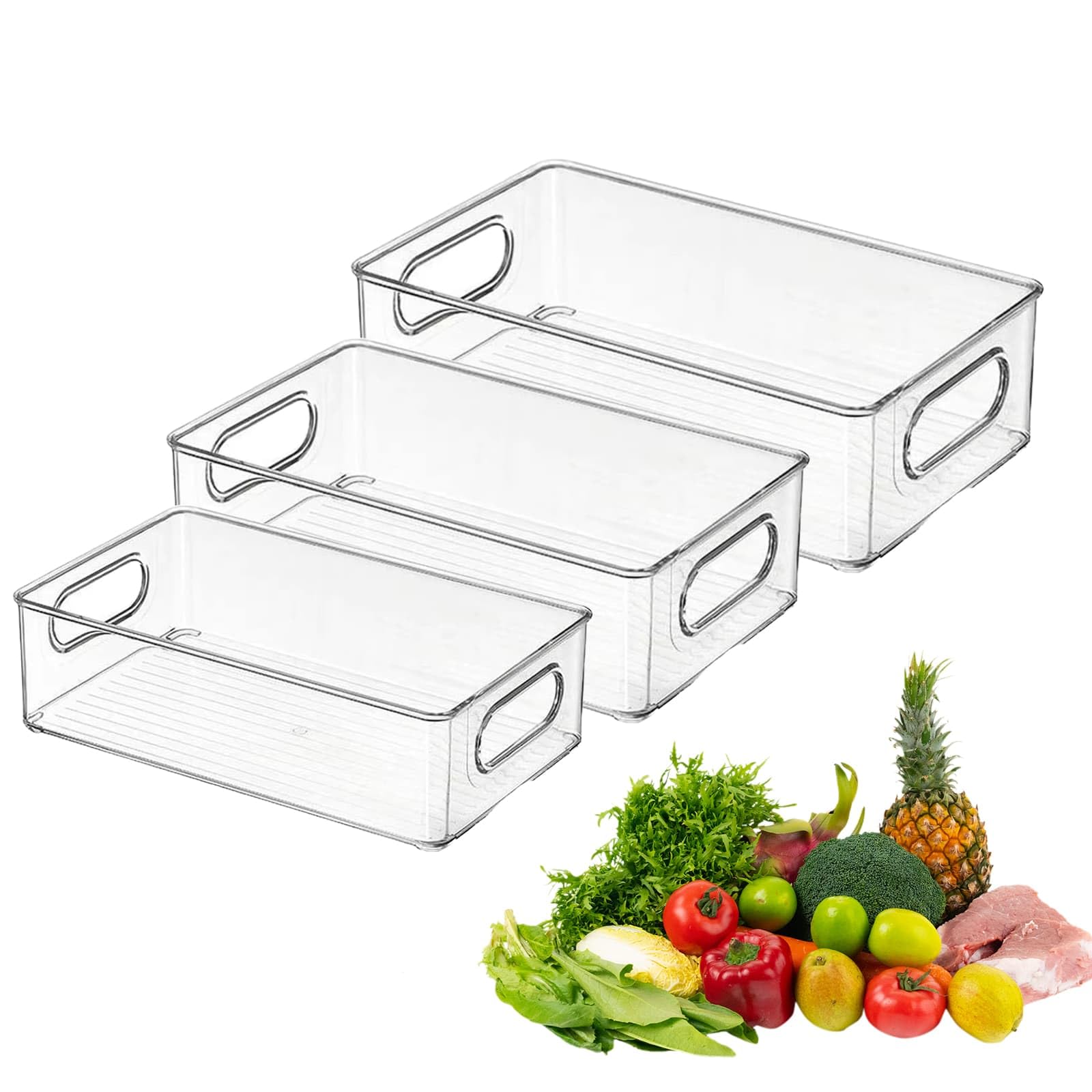 ZIBUYU® 3 Pcs Fridge Storage Organiser ZIBUYU® 3 Pcs Fridge Storage Organiser